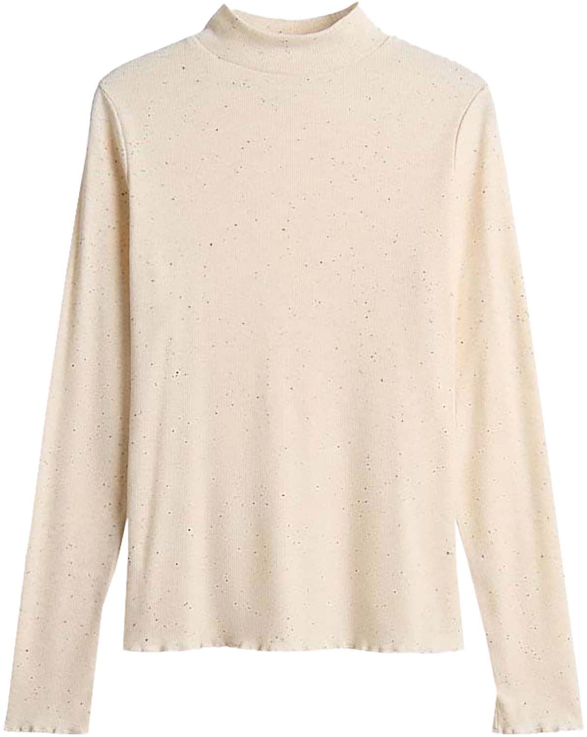Opus Top Suhanna Curly in stretch jersey Crème