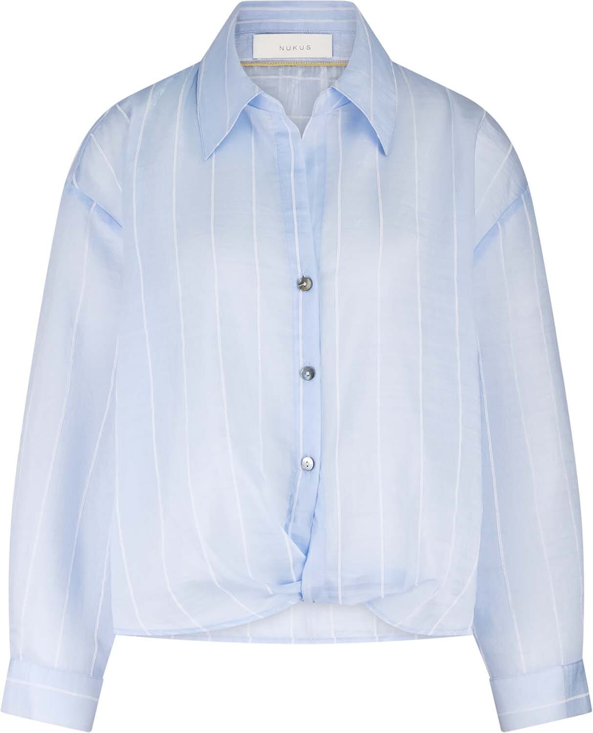 Nukus Blouse Iris Stripe Blauw