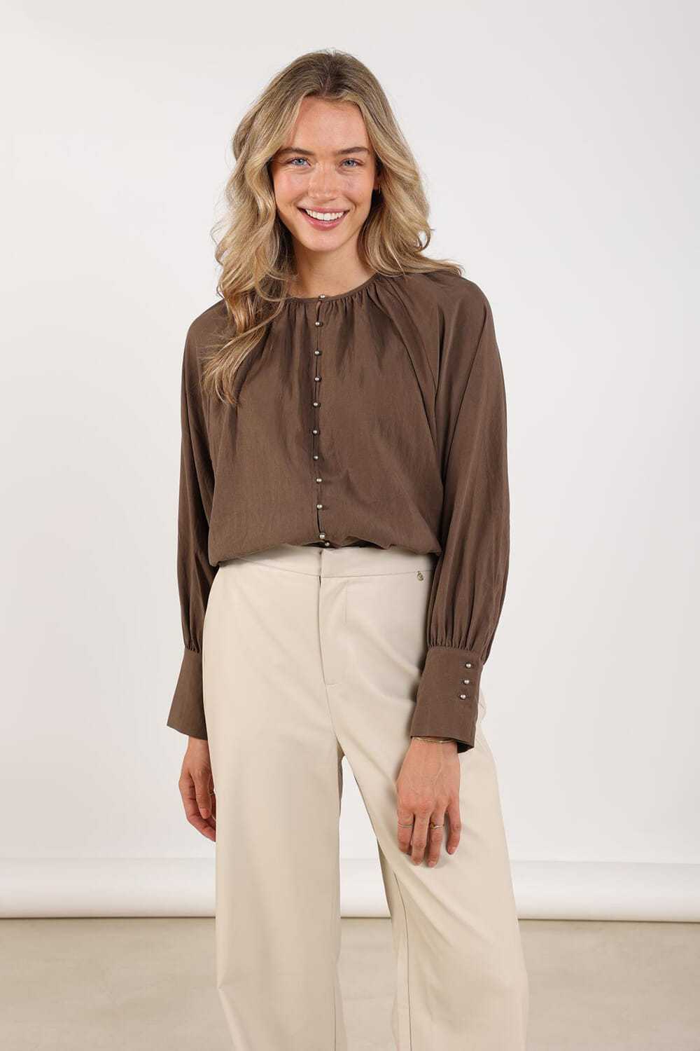 Nukus Blouse Sterre  Taupe
