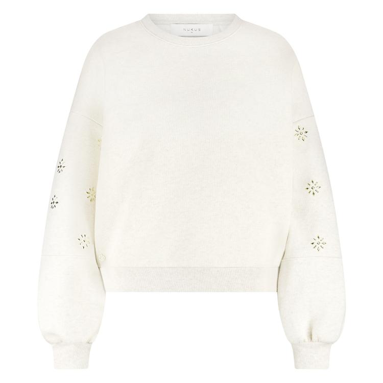 Nukus Sweater Amadora Flowerstuds Kaki