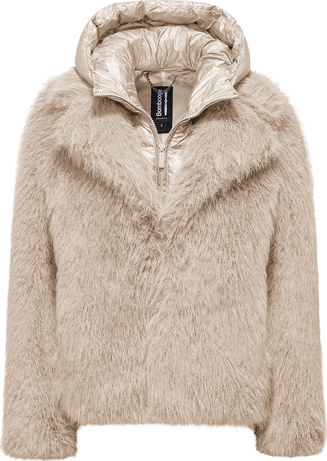 Bomboogie Jas Long Hair Eco Fur Beige