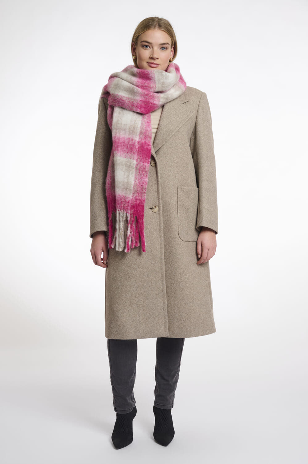 Rino & Pelle Sjaal Hipke Check Roze