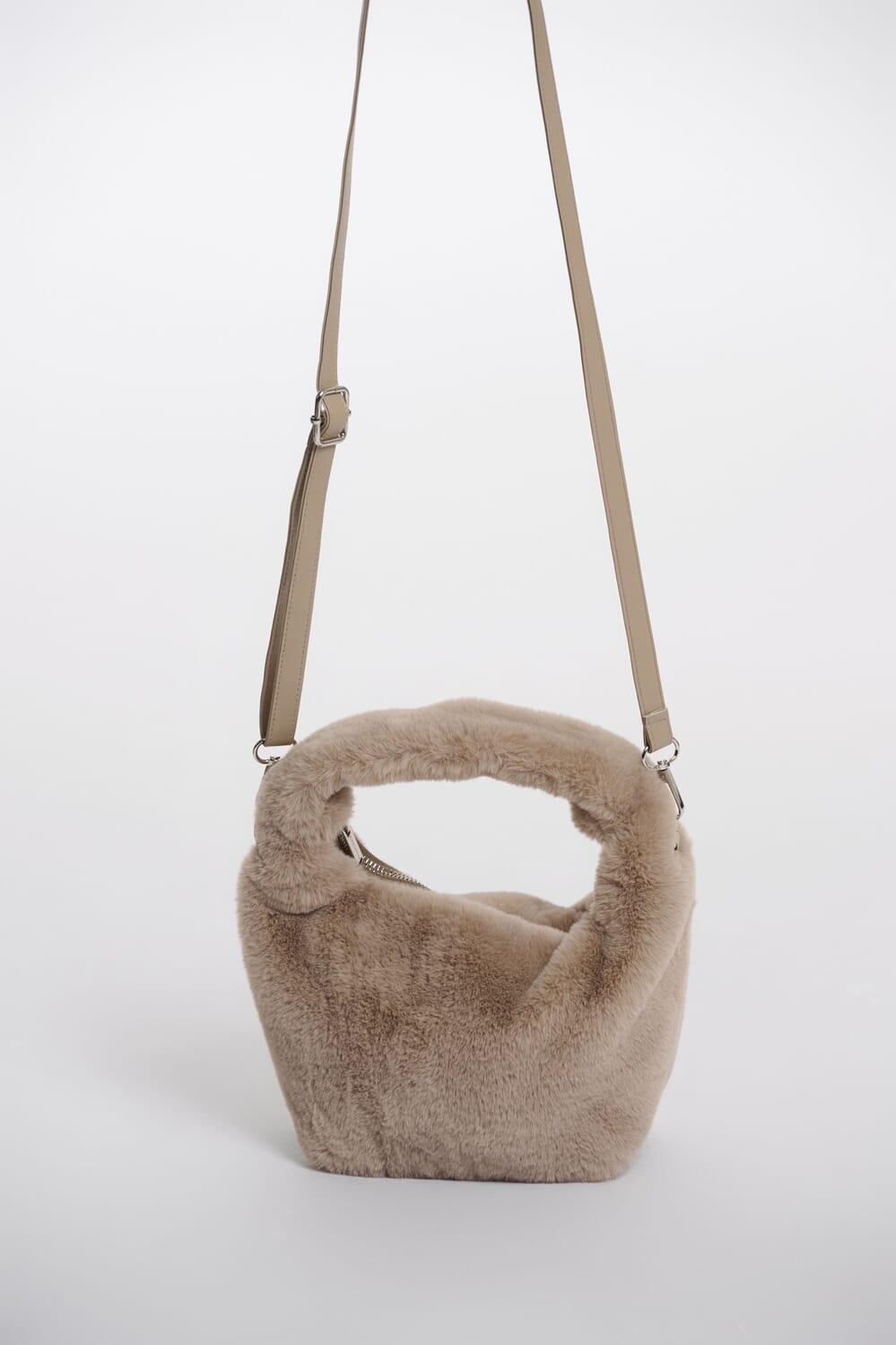 Rino & Pelle Crossbody Tas Cheryl Faux Fur Wit