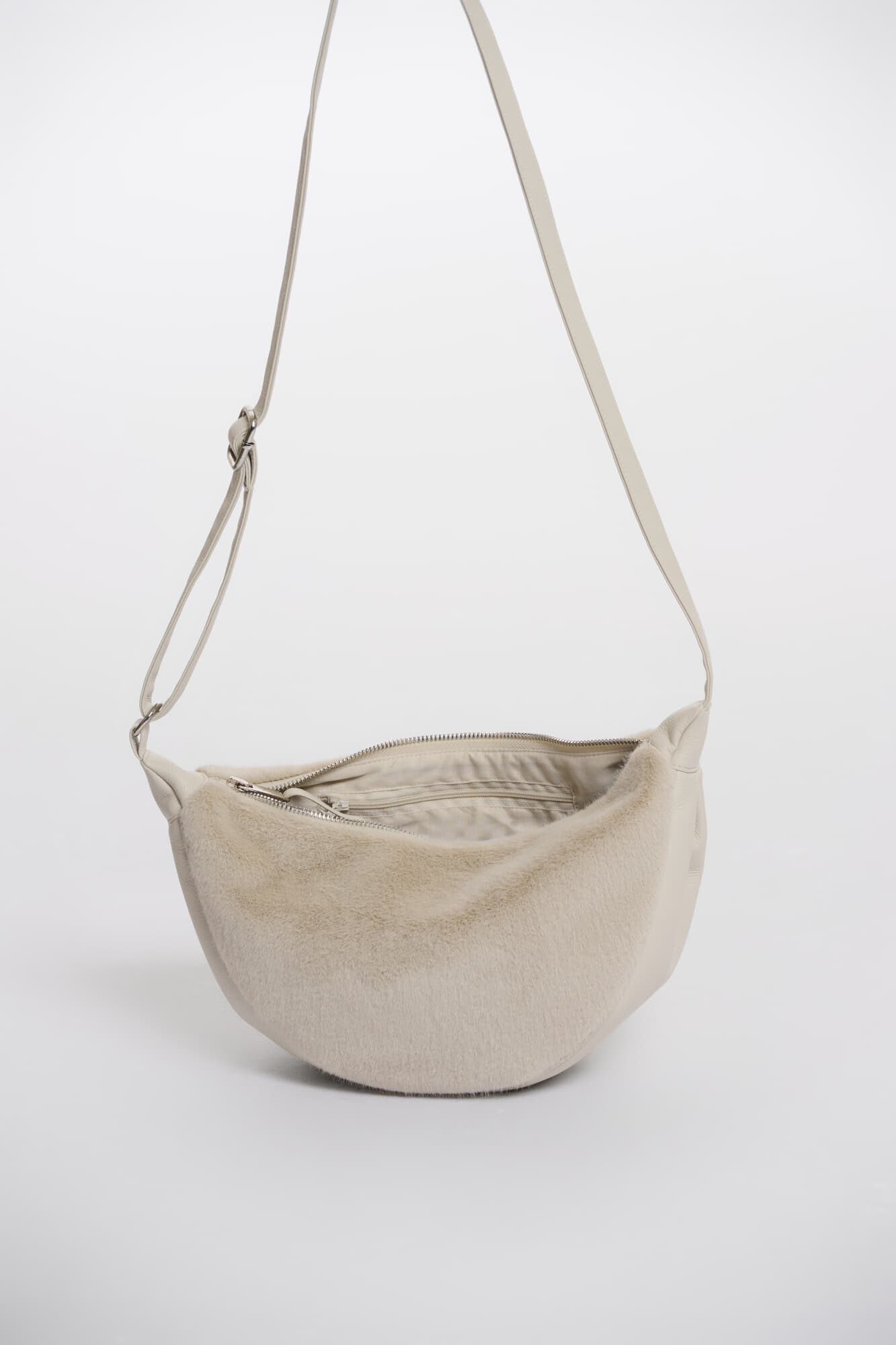 Rino & Pelle Crossbody Tas Dalina Rond mini  Beige