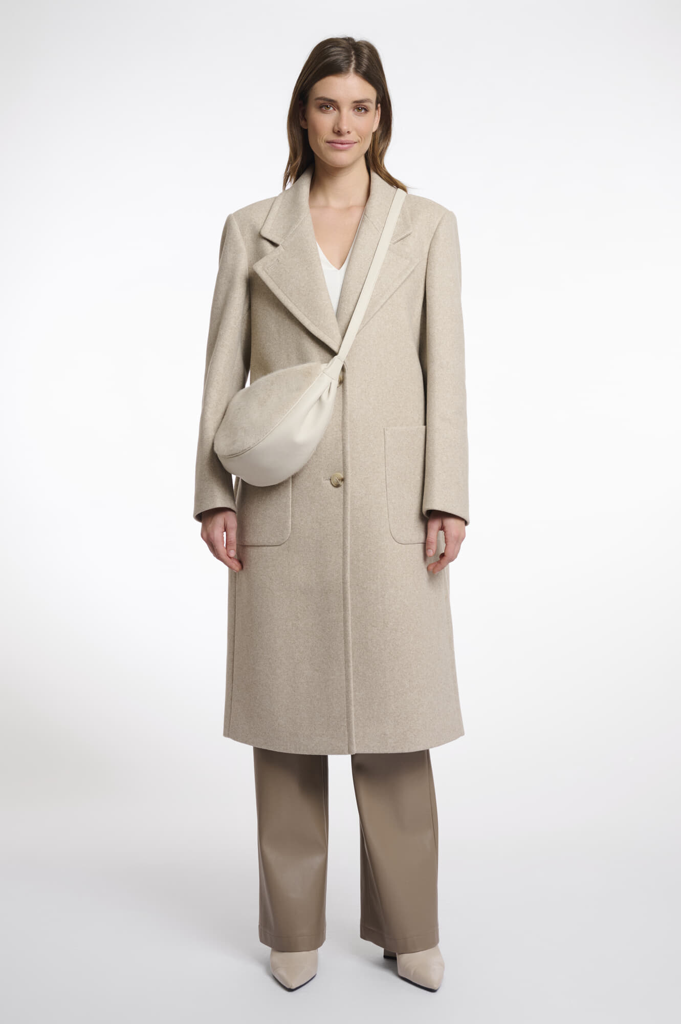 Rino & Pelle Crossbody Tas Dalina Rond mini  Beige