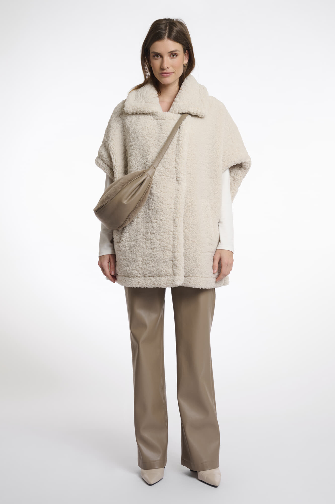 Rino & Pelle Crossbody Tas Dalina Rond mini  Bruin