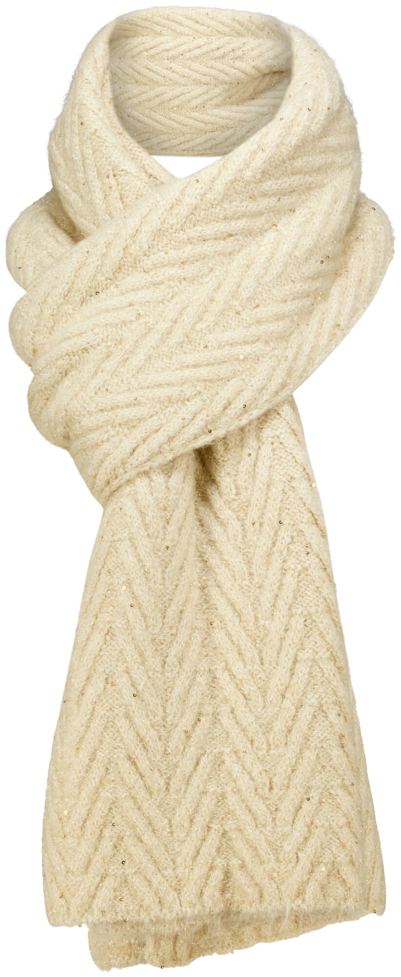 Rino & Pelle Gebreide Sjaal Liva Beige