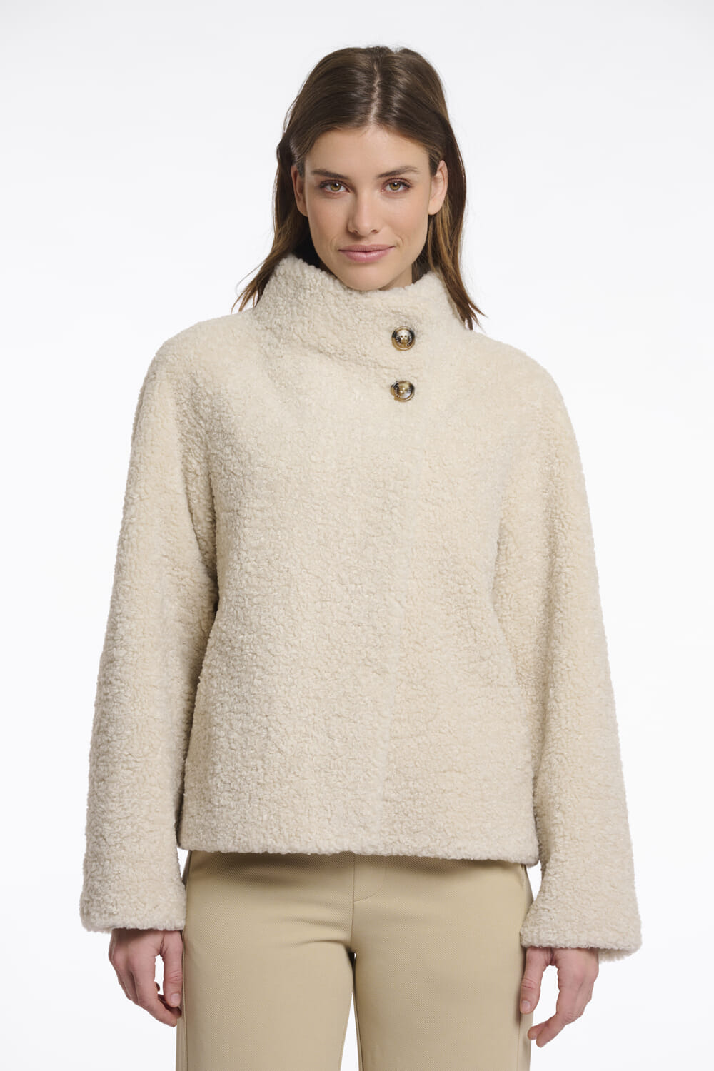 Rino & Pelle Teddy Jas Denu High Collar Beige