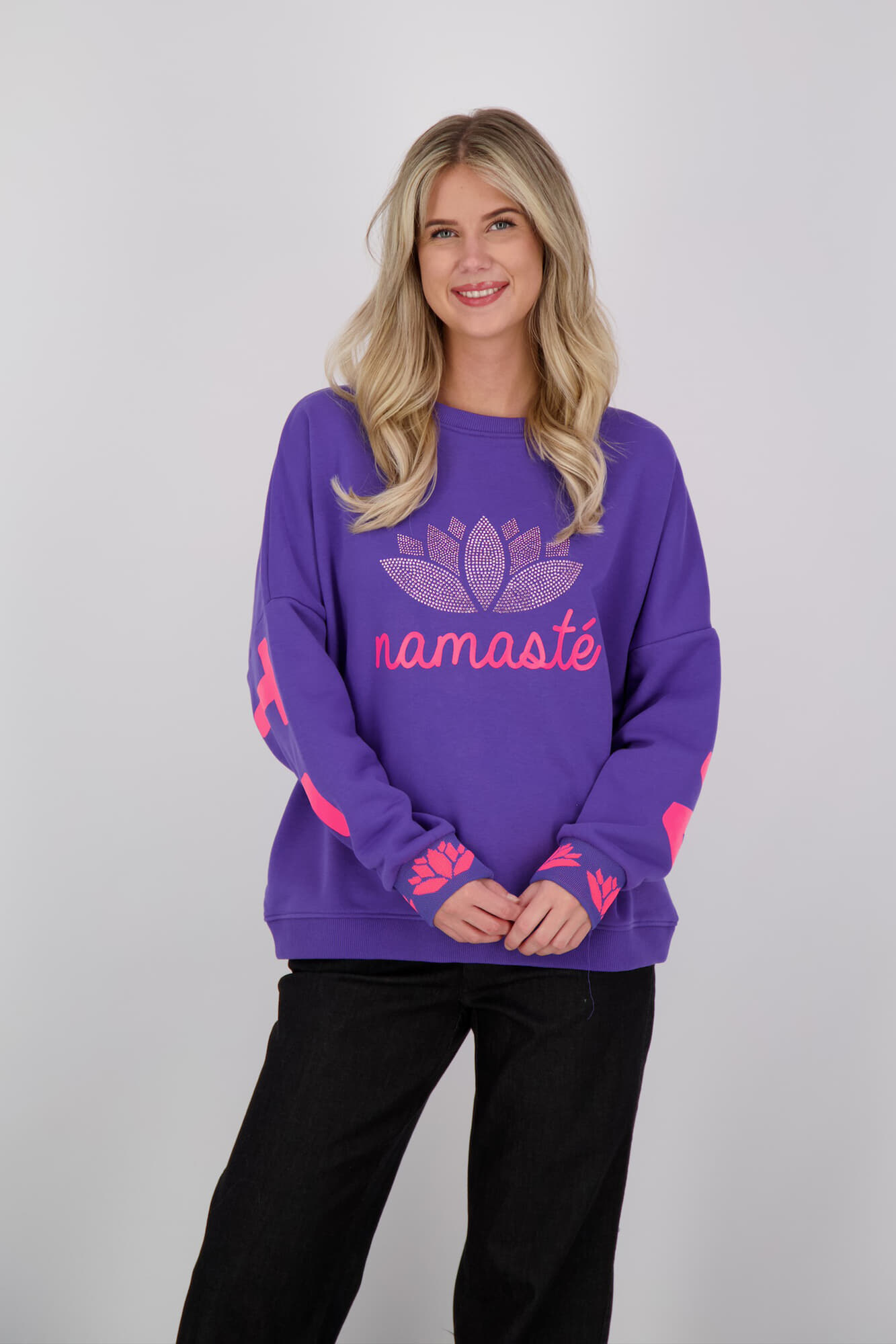 Miss Goodlife Sweater Namasté Stras Paars