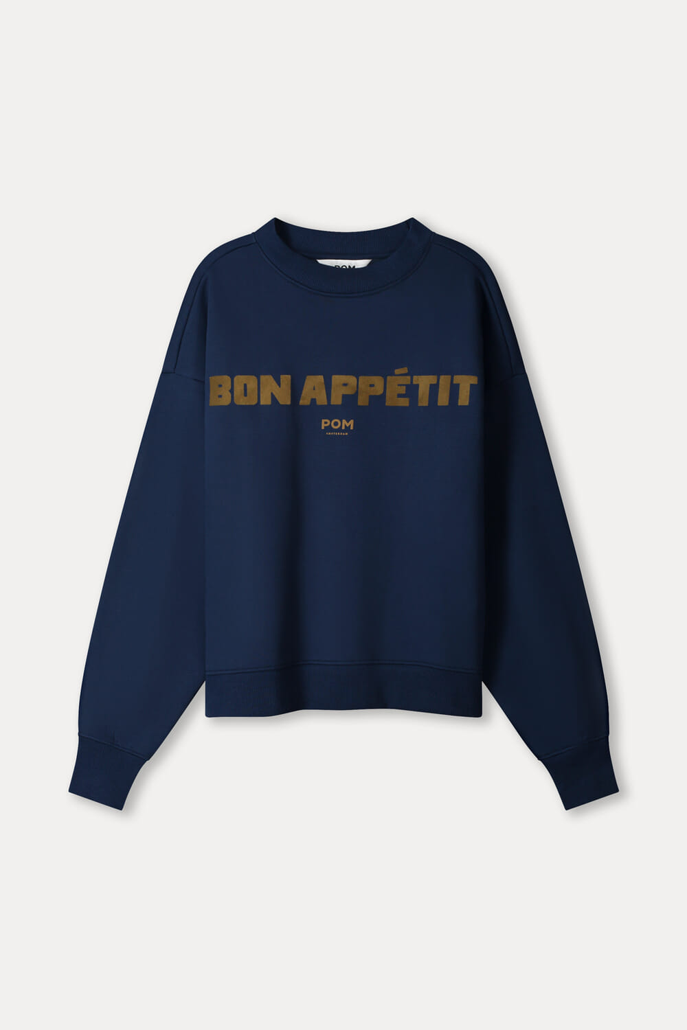 Pom Amsterdam Sweater Bon Appetit Blauw