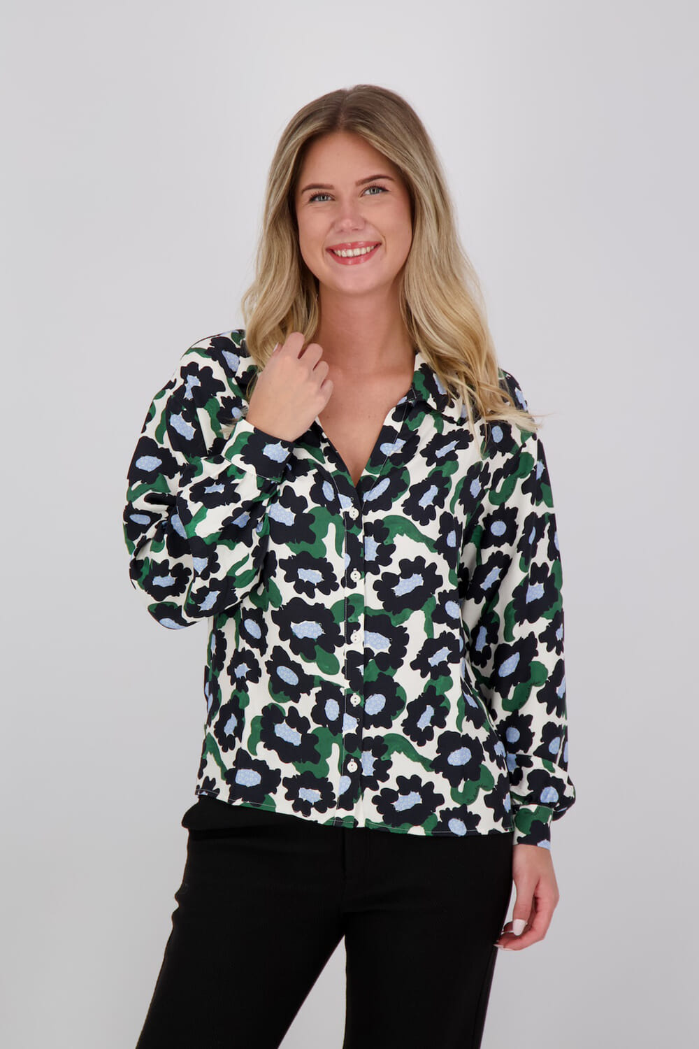 Pom Amsterdam Blouse Violet Wild Flowers Wit