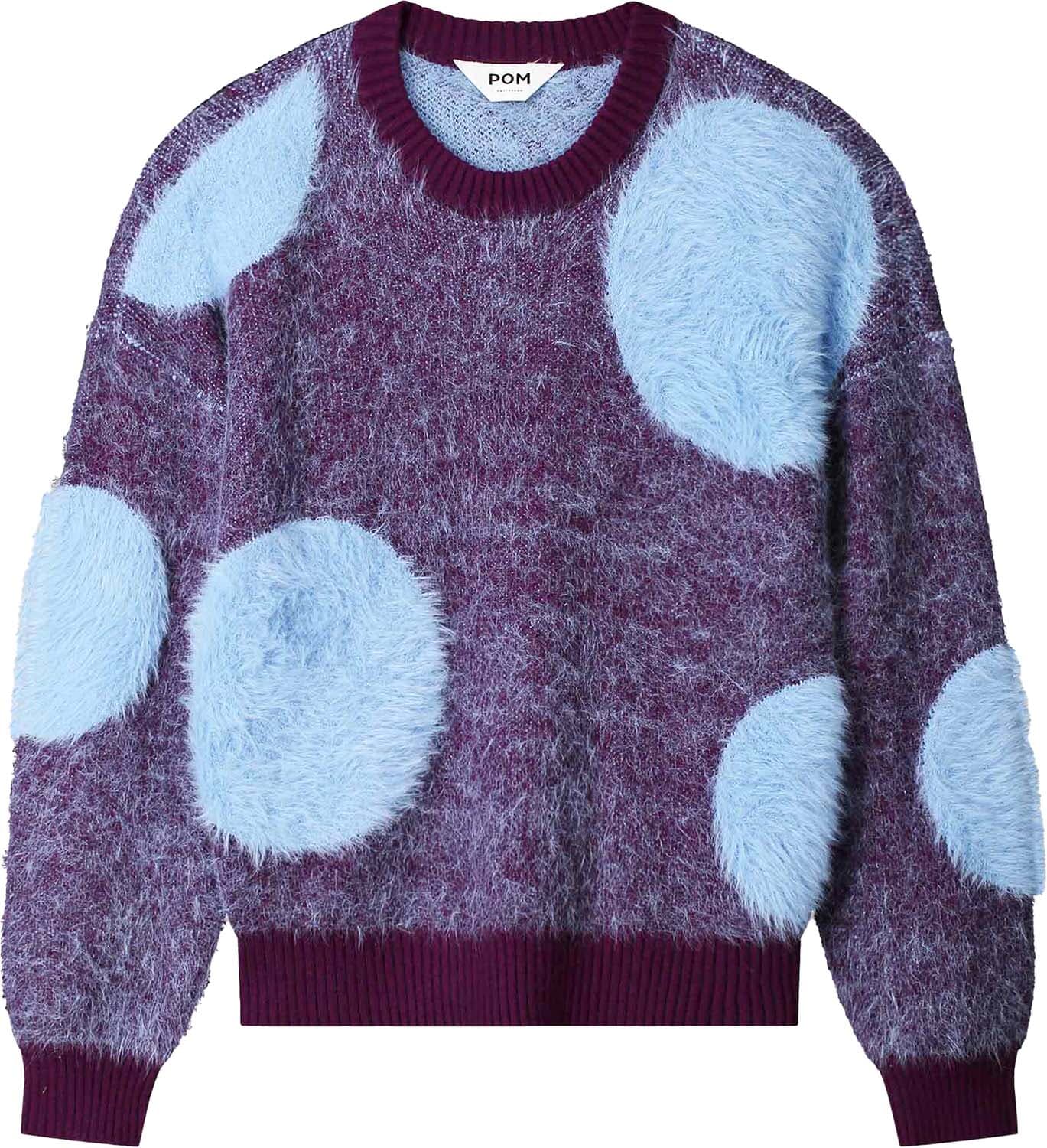 Pom Amsterdam Sweater Dots Plum Paars Pom Amsterdam Sweater Dots Plum Paars