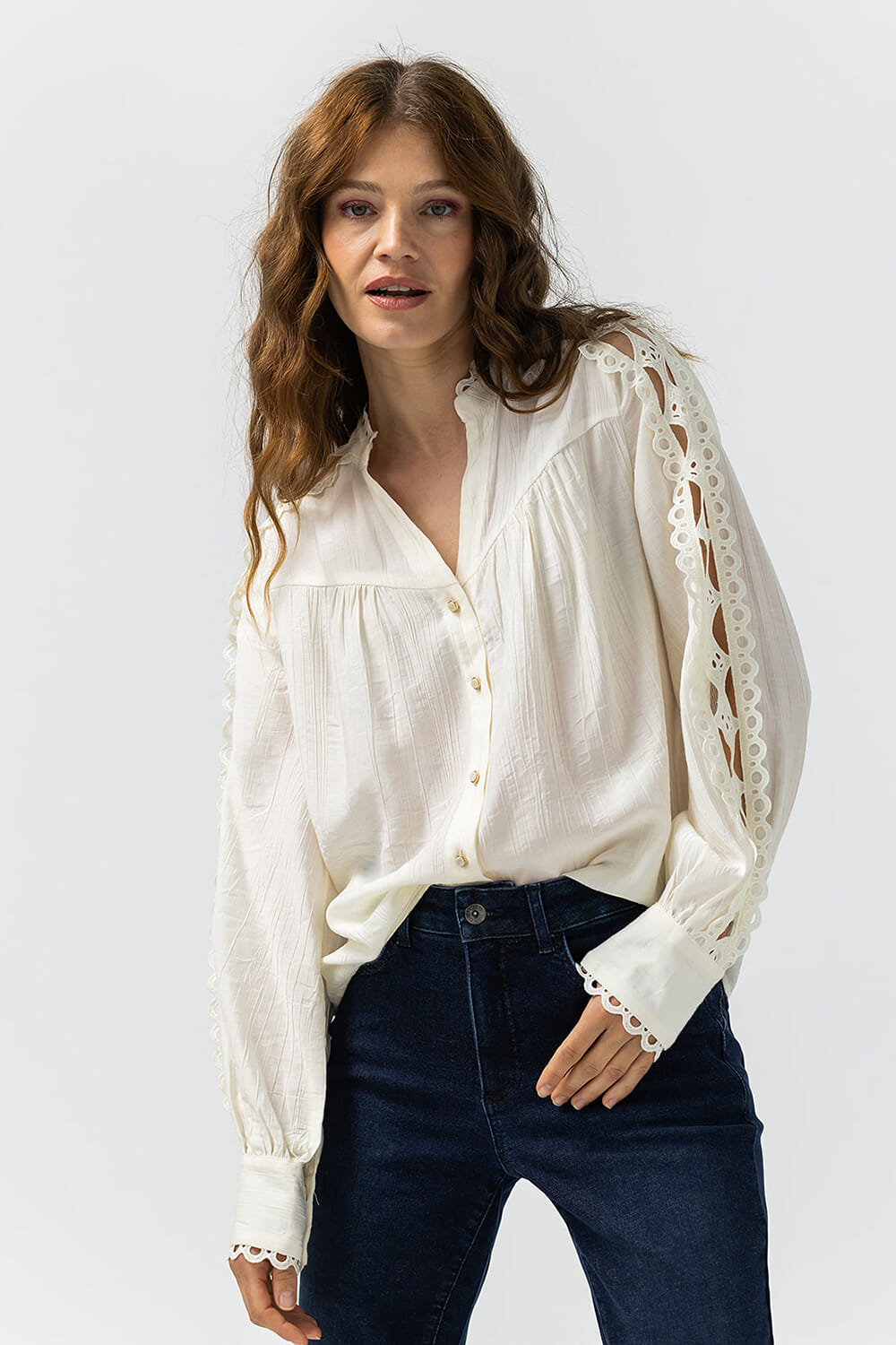 Label Dot Blouse Afra Wit