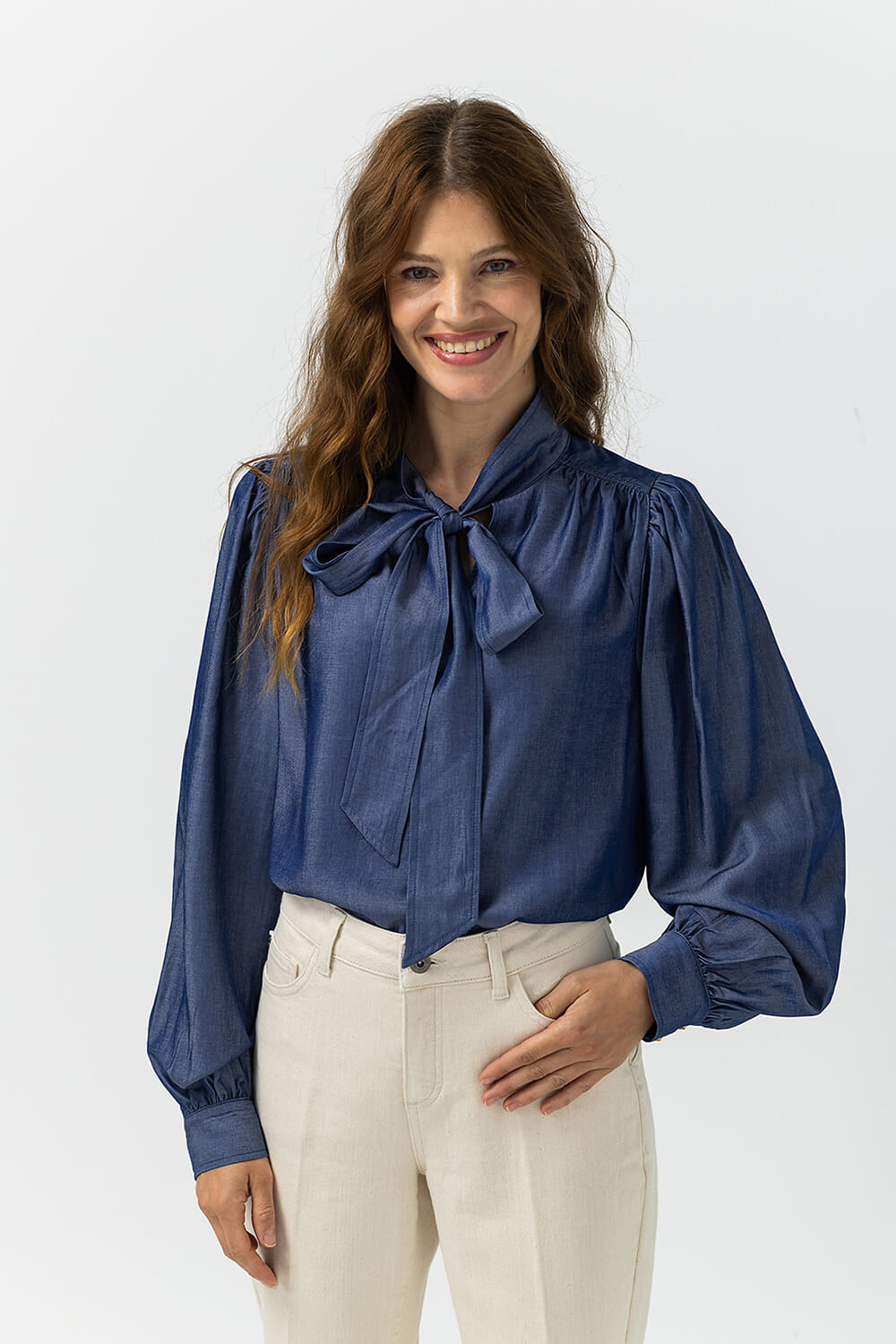 Label Dot Blouse Aisha Blauw