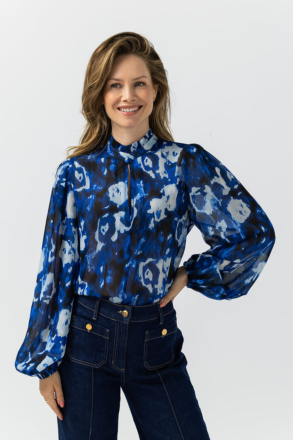 Label Dot Blouse Aiva Blauw