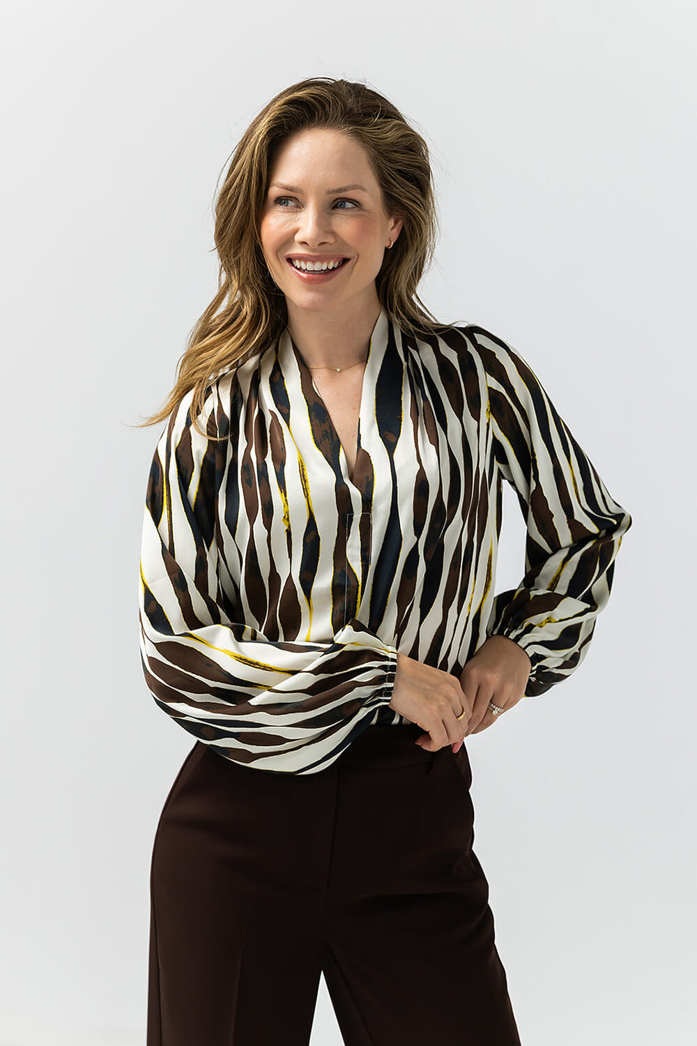 Label Dot Blouse Ange Bruin