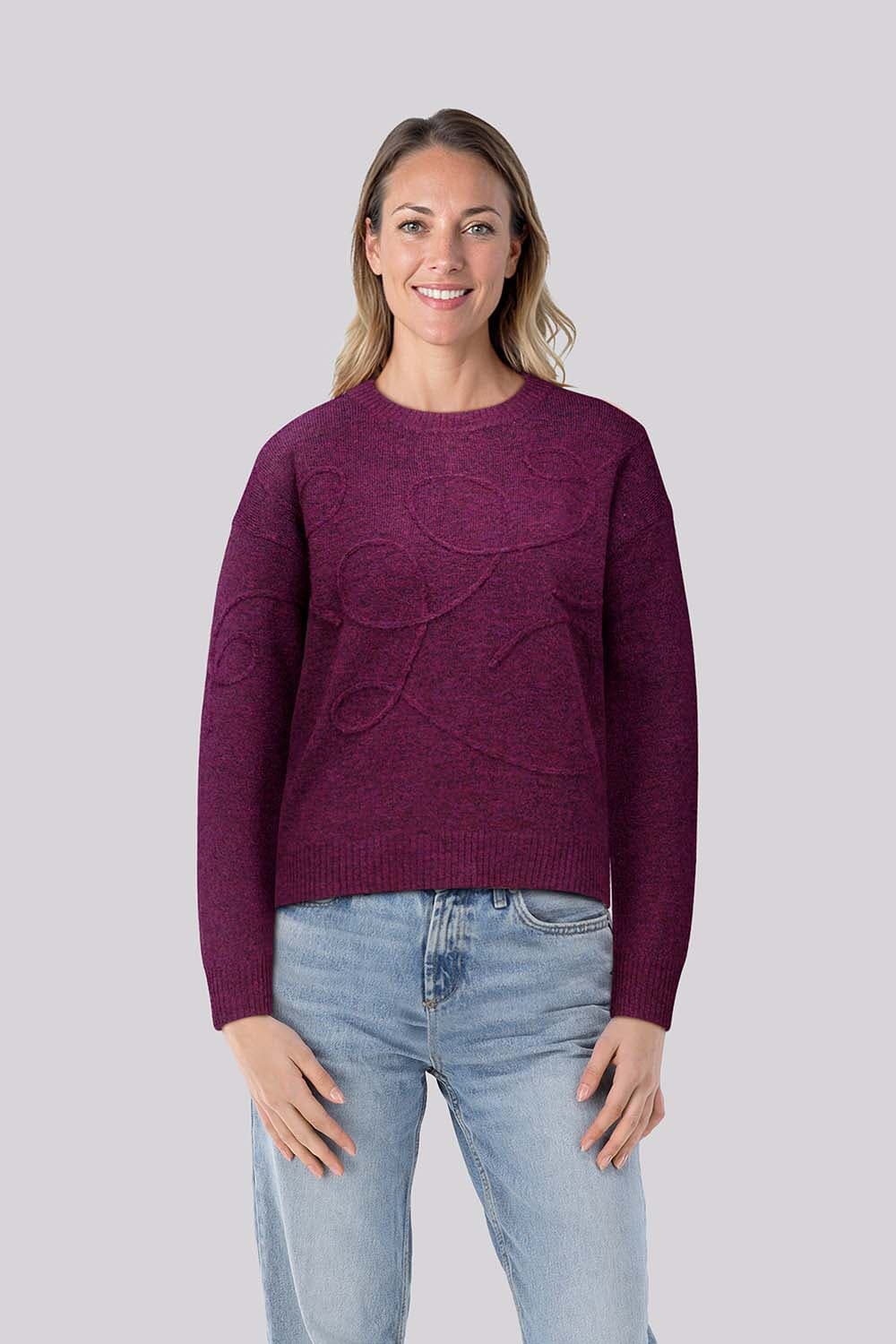 Enjoy Trui Kringel Bordeaux Rood Enjoy Trui Kringel Bordeaux Rood