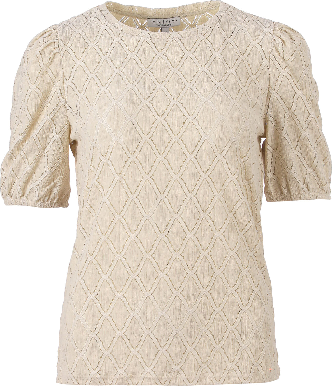 Enjoy Top Croche Halve Pofmouw Beige