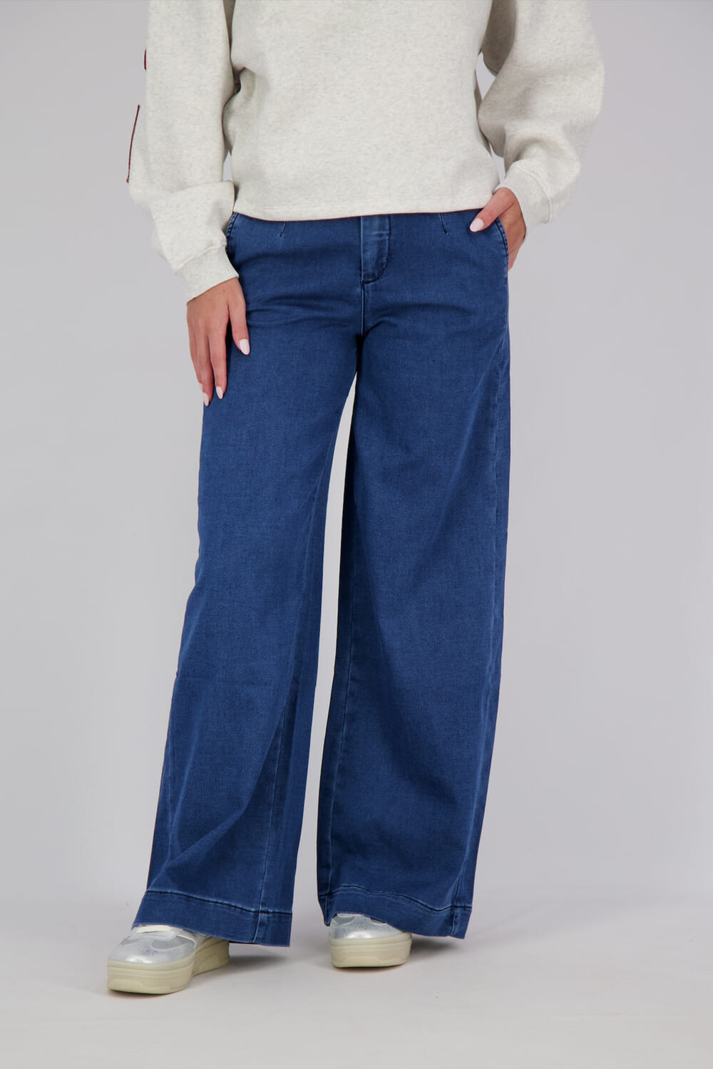 Zusss Broek van Jogger Denim Blauw