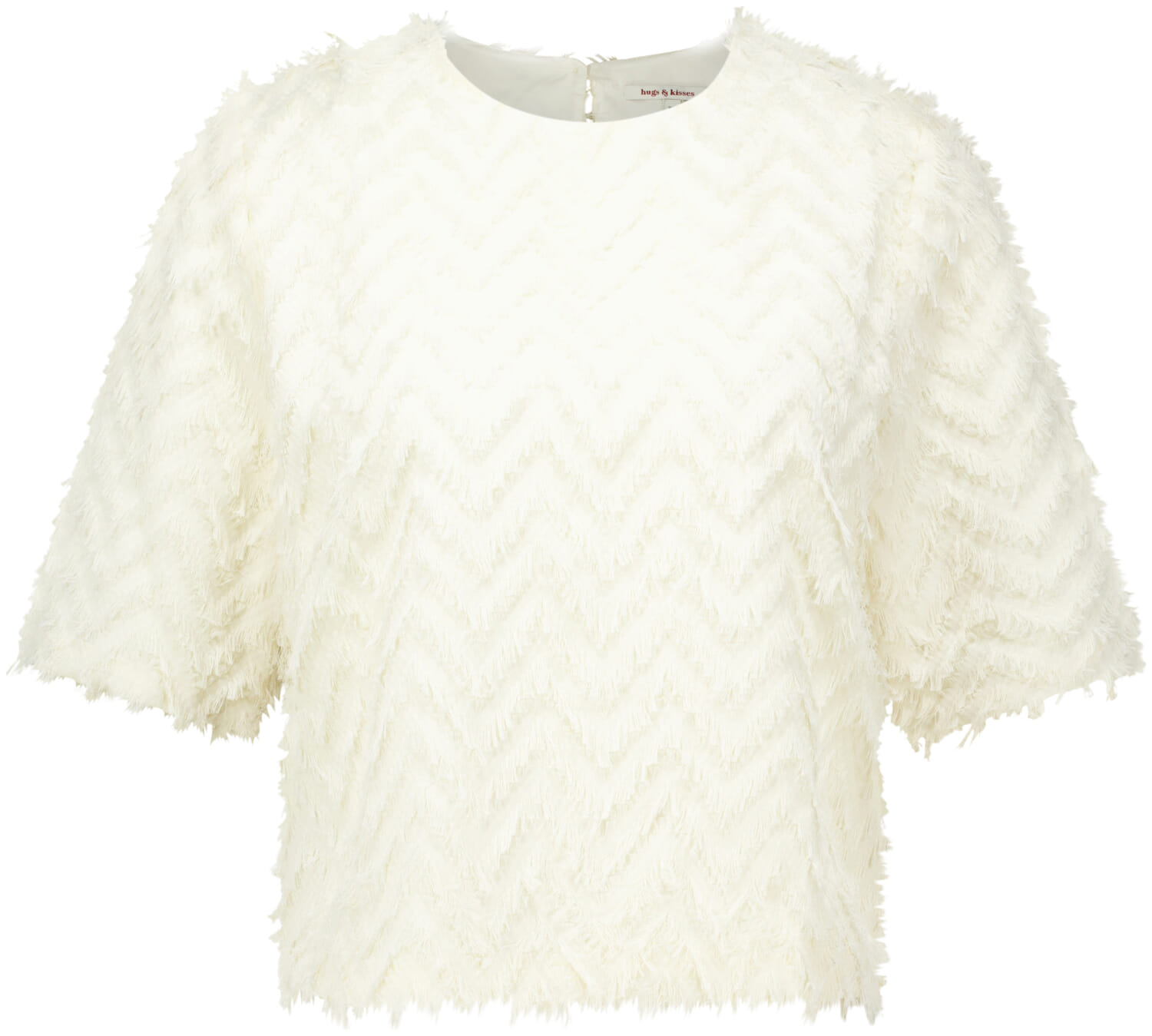 Zusss Top Feather Jacquard  Wit