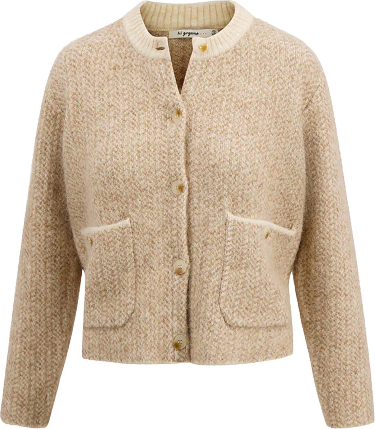 Zusss Vest met Visgraat Structuur Beige