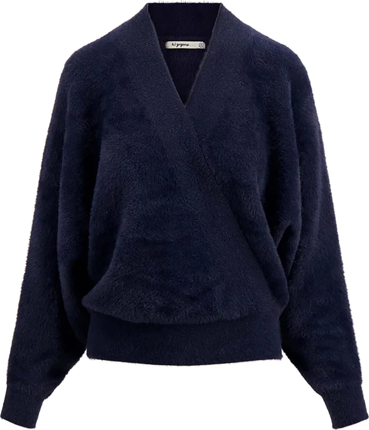 Zusss wikkeltrui in fluffy garen Blauw