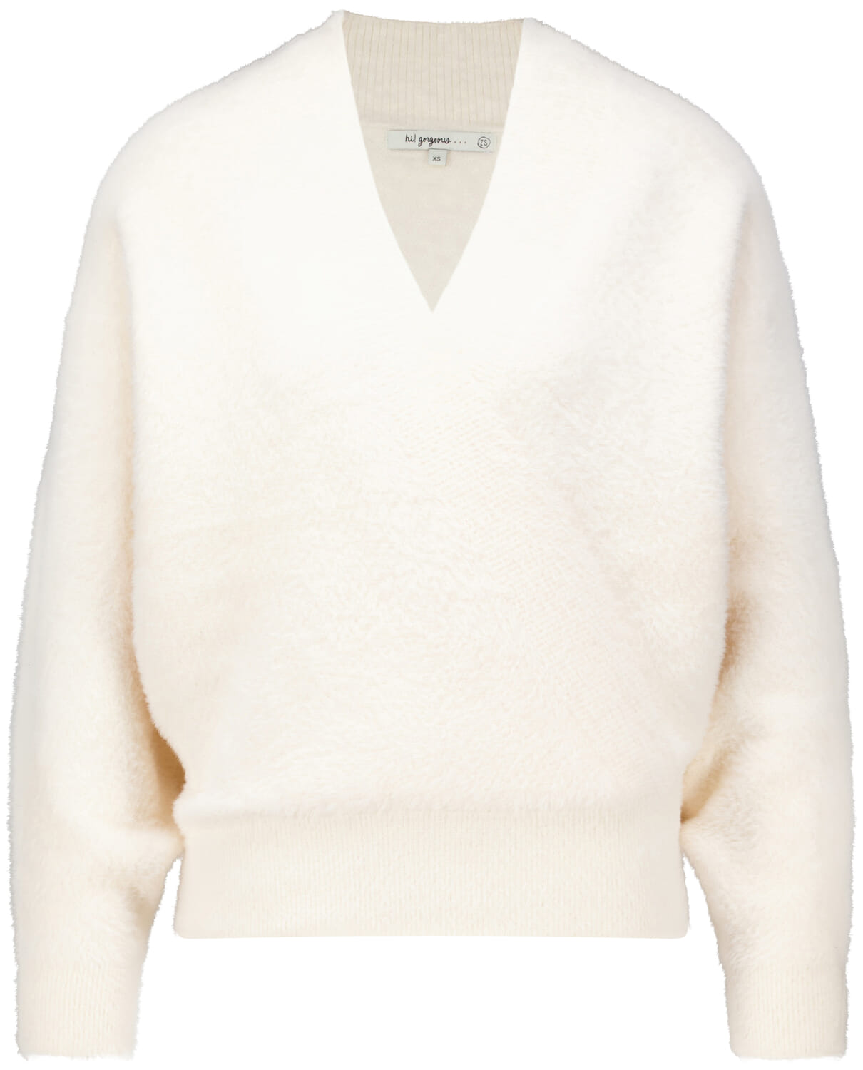 Zusss wikkeltrui in fluffy garen Off White
