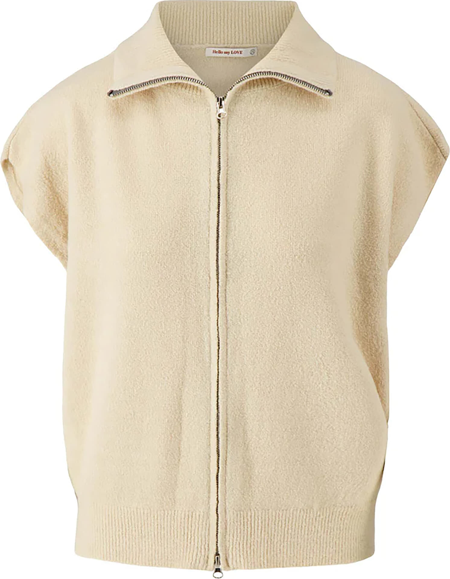 Zusss Mouwloos vest rits Beige