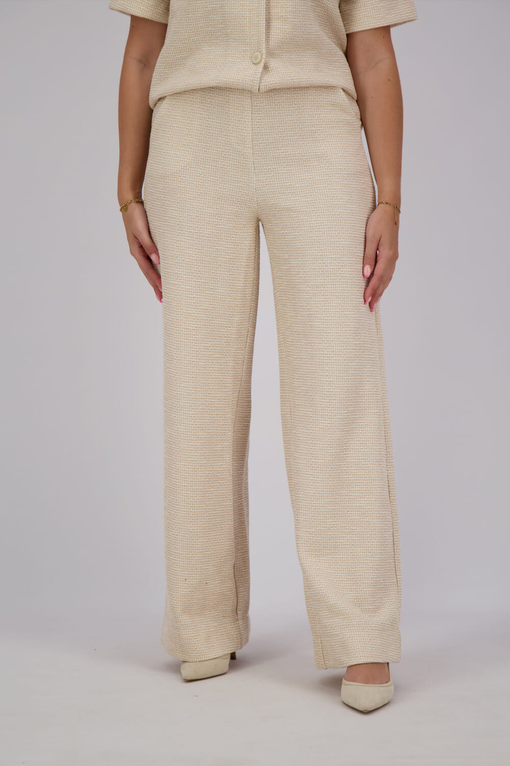 Studio Anneloes Pantalon Lexie Tweed Wit