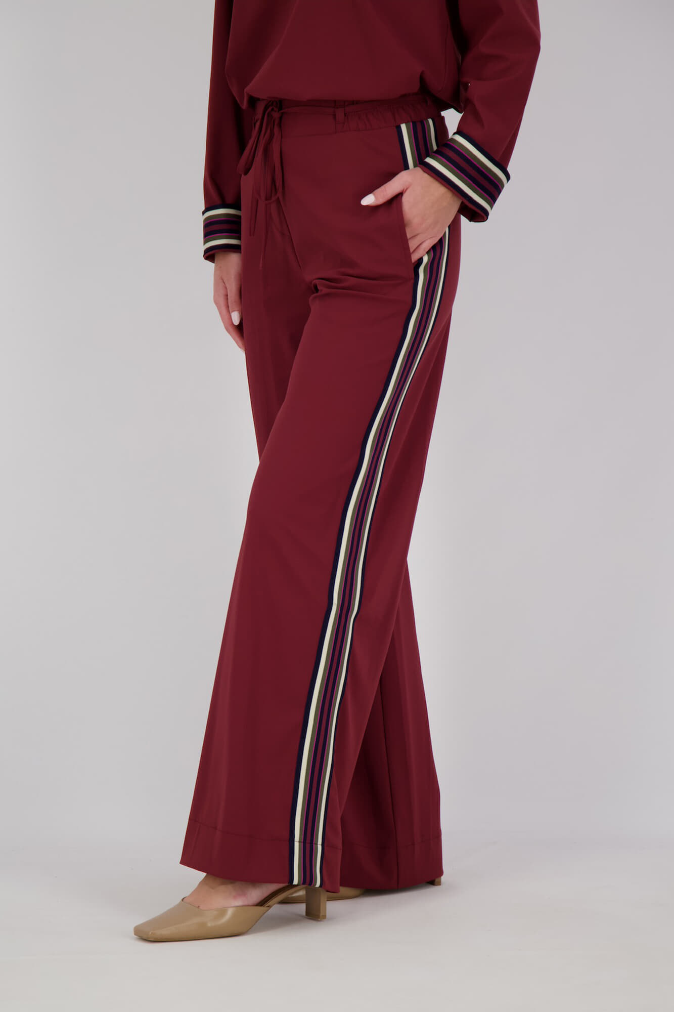 Studio Anneloes Pantalon Iggy Tape Bordeaux Rood