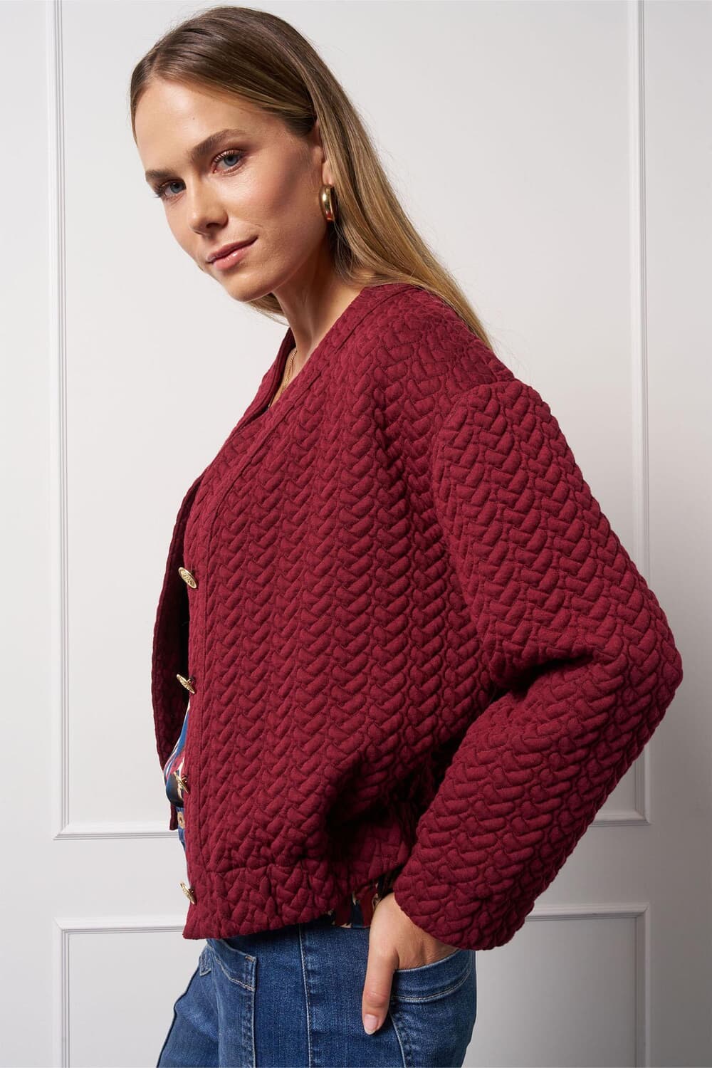 Studio Anneloes Blazer Josephine Structure Bordeaux Rood