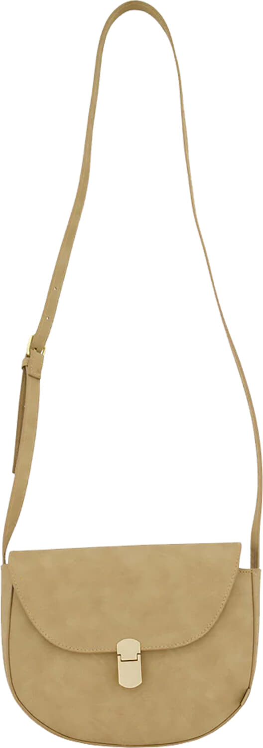 Zusss schoudertas met gouden sluiting Taupe