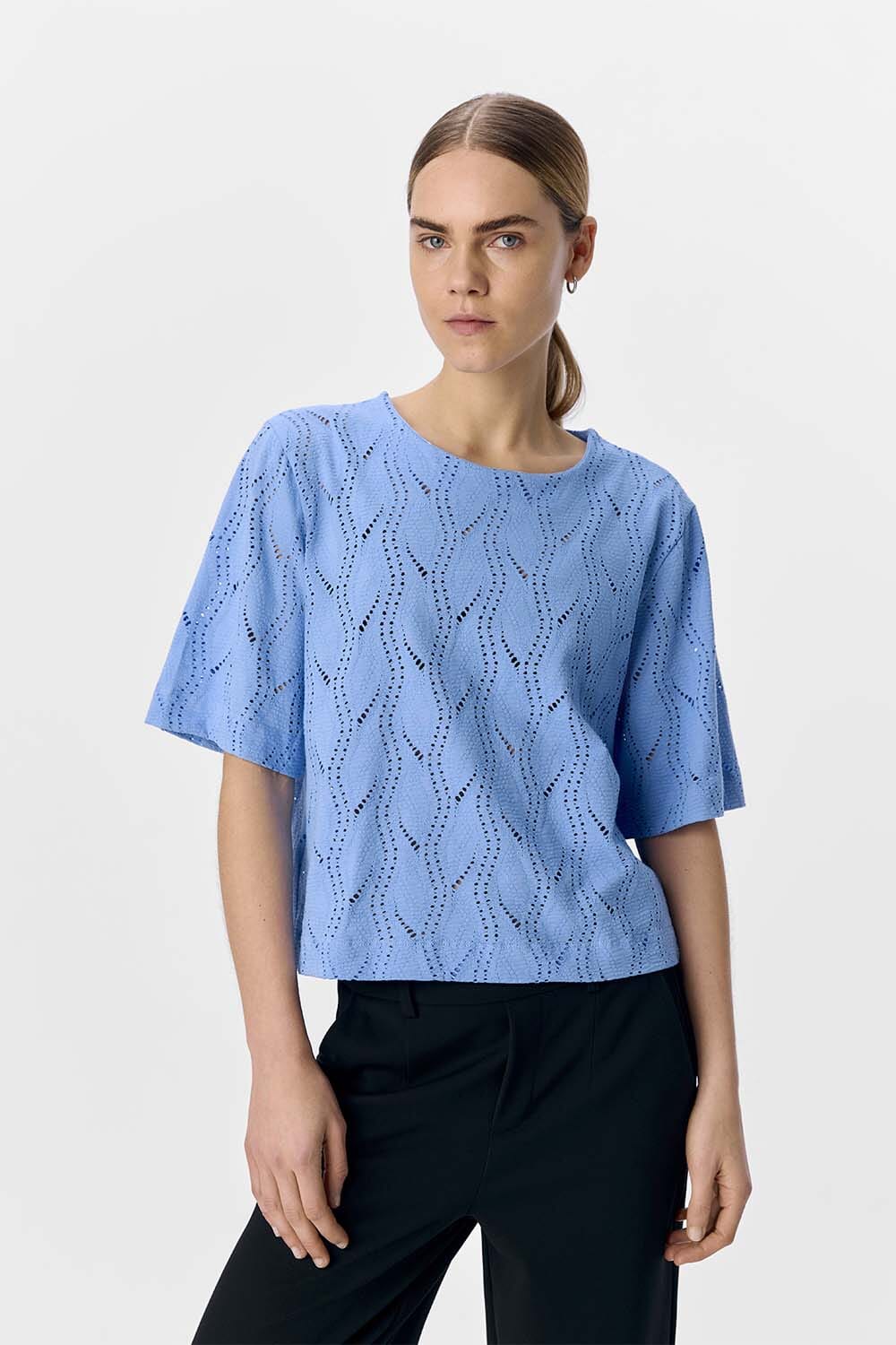 Object T-shirt Ava Blauw