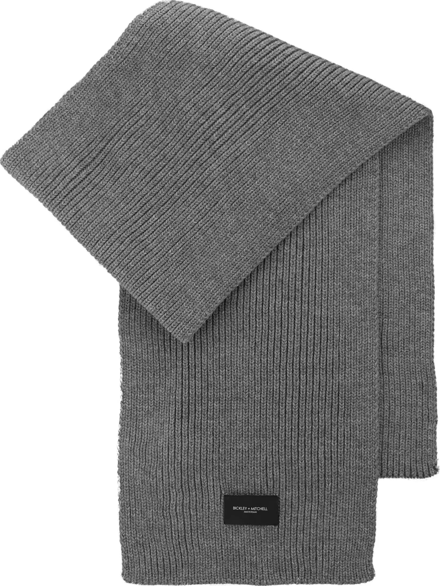 Bickley + Mitchell ribbed knit scarf Antraciet