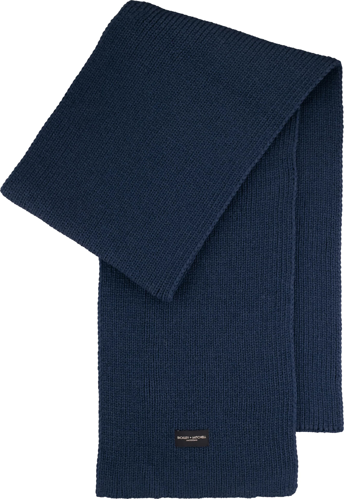 Bickley + Mitchell ribbed knit scarf Navy
