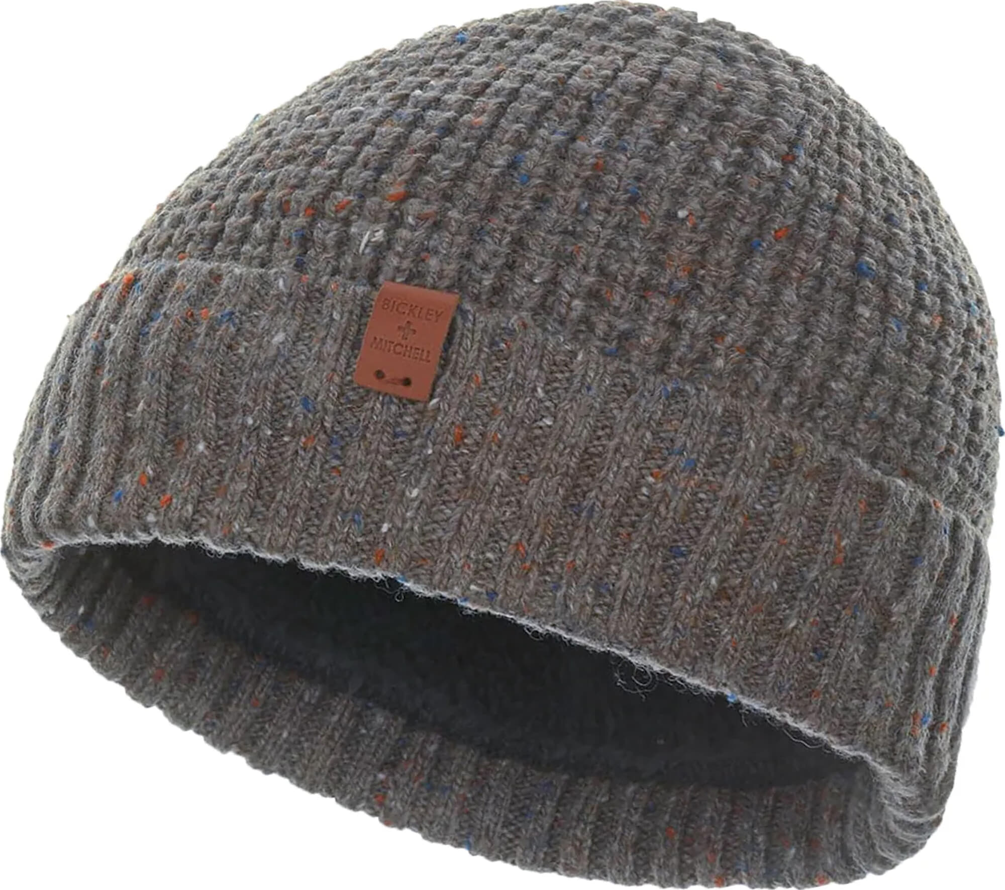 Bickley + Mitchell waffle knit flecked beanie with lining Beige