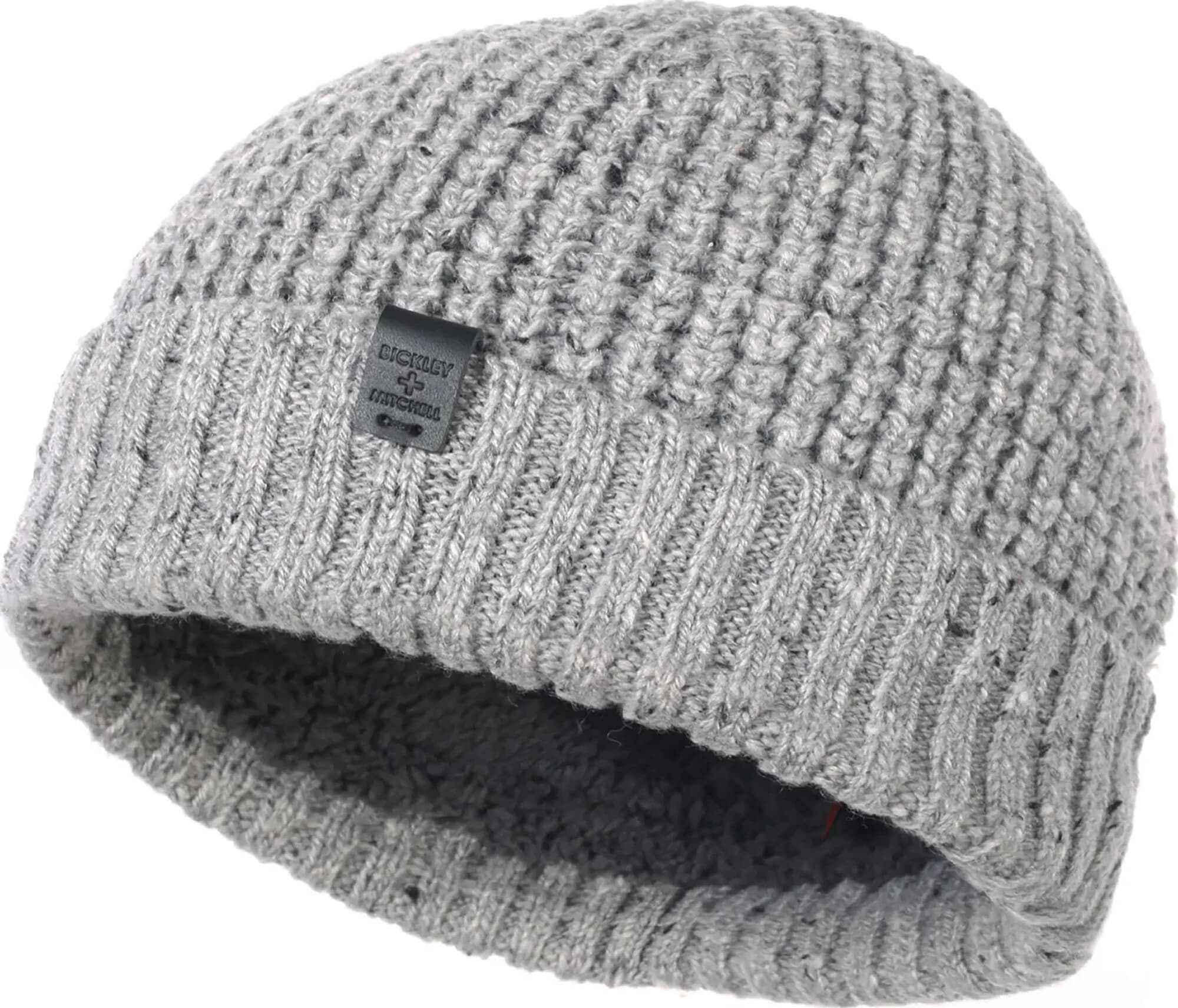 Bickley + Mitchell waffle knit flecked beanie with lining Grijs