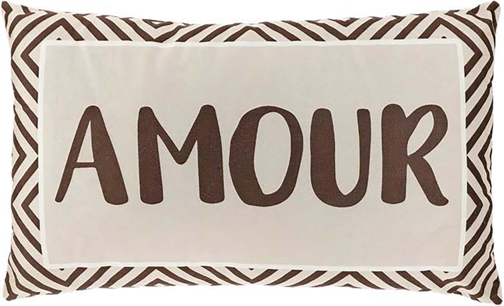 Bomont Collection Kussen Text print 30x50cm dessin 1 Bruin