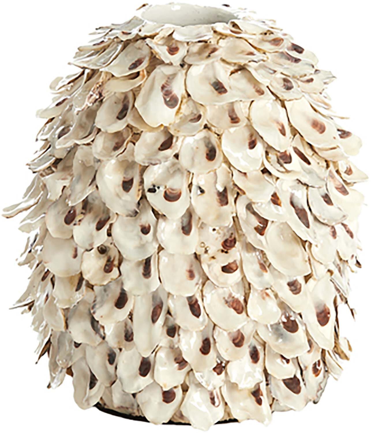 Bomont Collection Vase Deco Ubate Ø20X21 Cm  Bamboo+Shell Cream+brow Wit