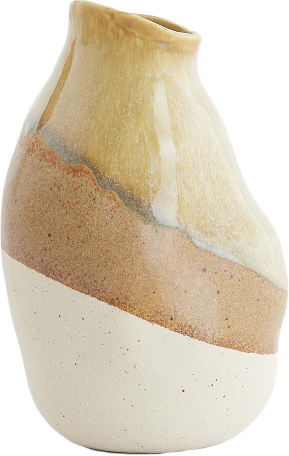 Bomont Collection Vase Deco Yulara 12X11,5X19 Cm  Ceramics Brown+Cre Multi