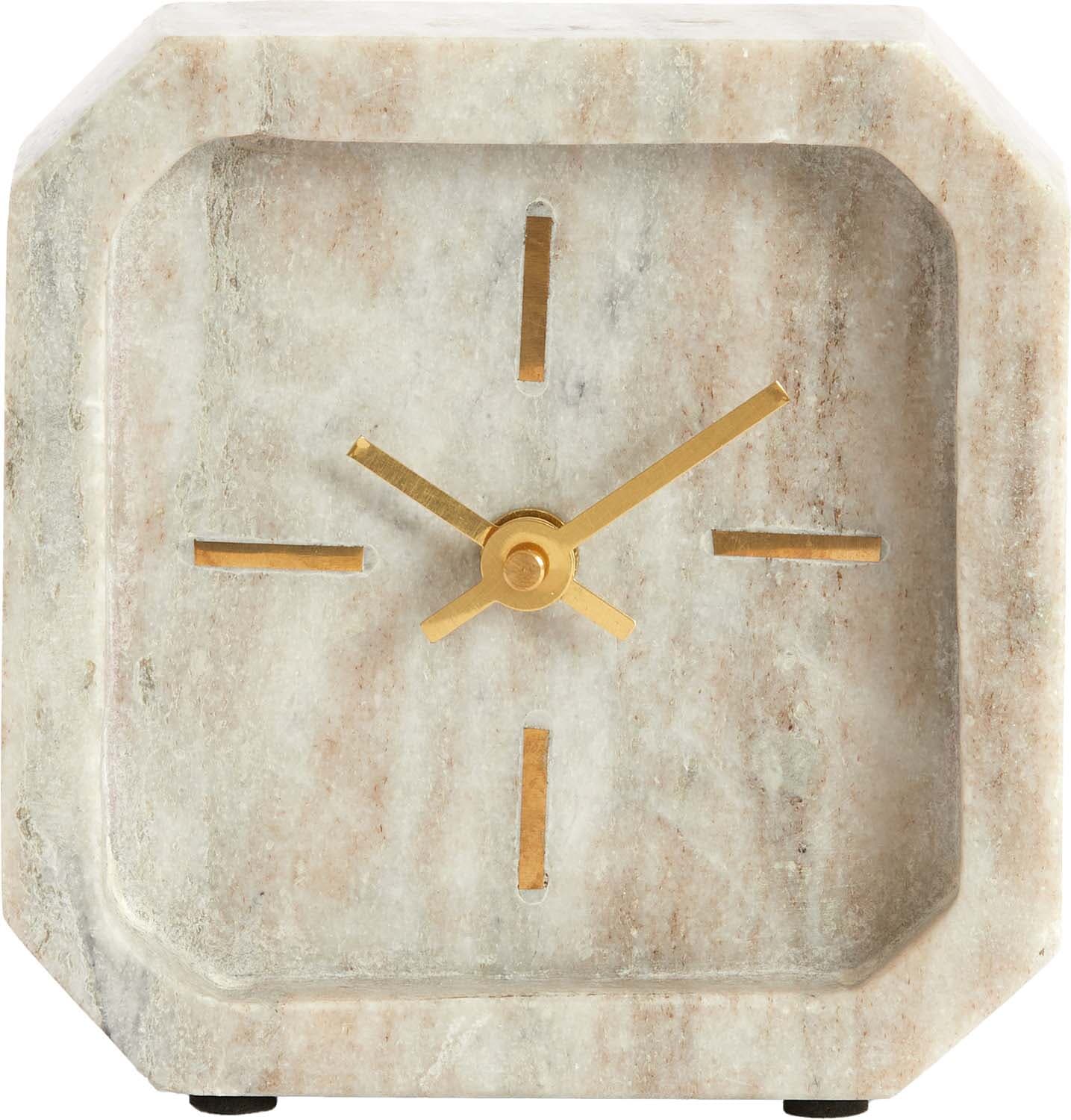 Bomont Collection Clock Pablia 13X4X13 Cm Marble Sand-Grey Beige