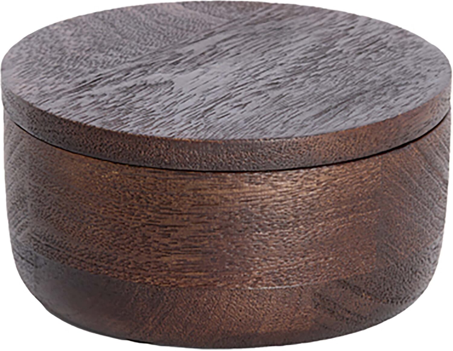 Bomont Collection Deco Box Meteti Ø14X7 Cm  Wood Matt Dark Brown Bruin