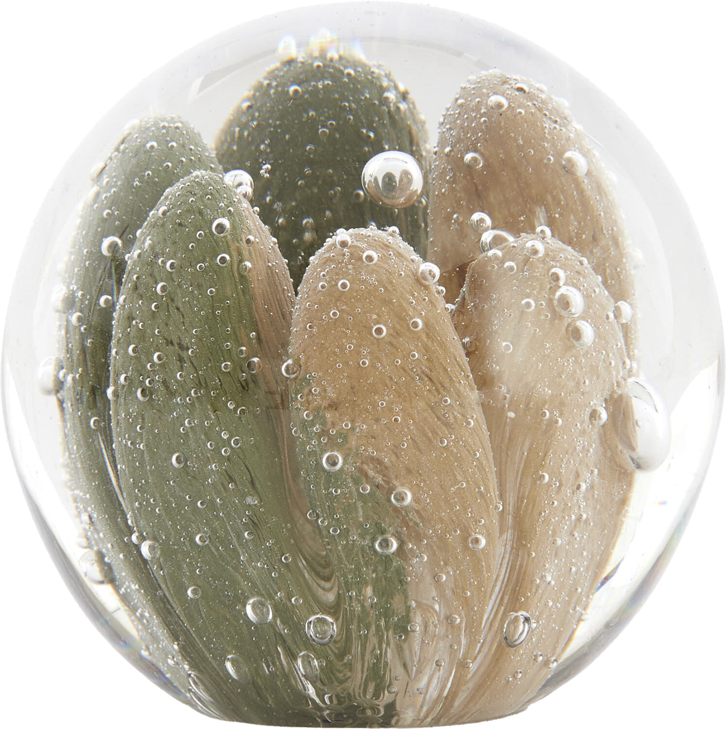 Bomont Collection Ornament Yven Ø8X8 Cm  Glass Sand+Green Multi