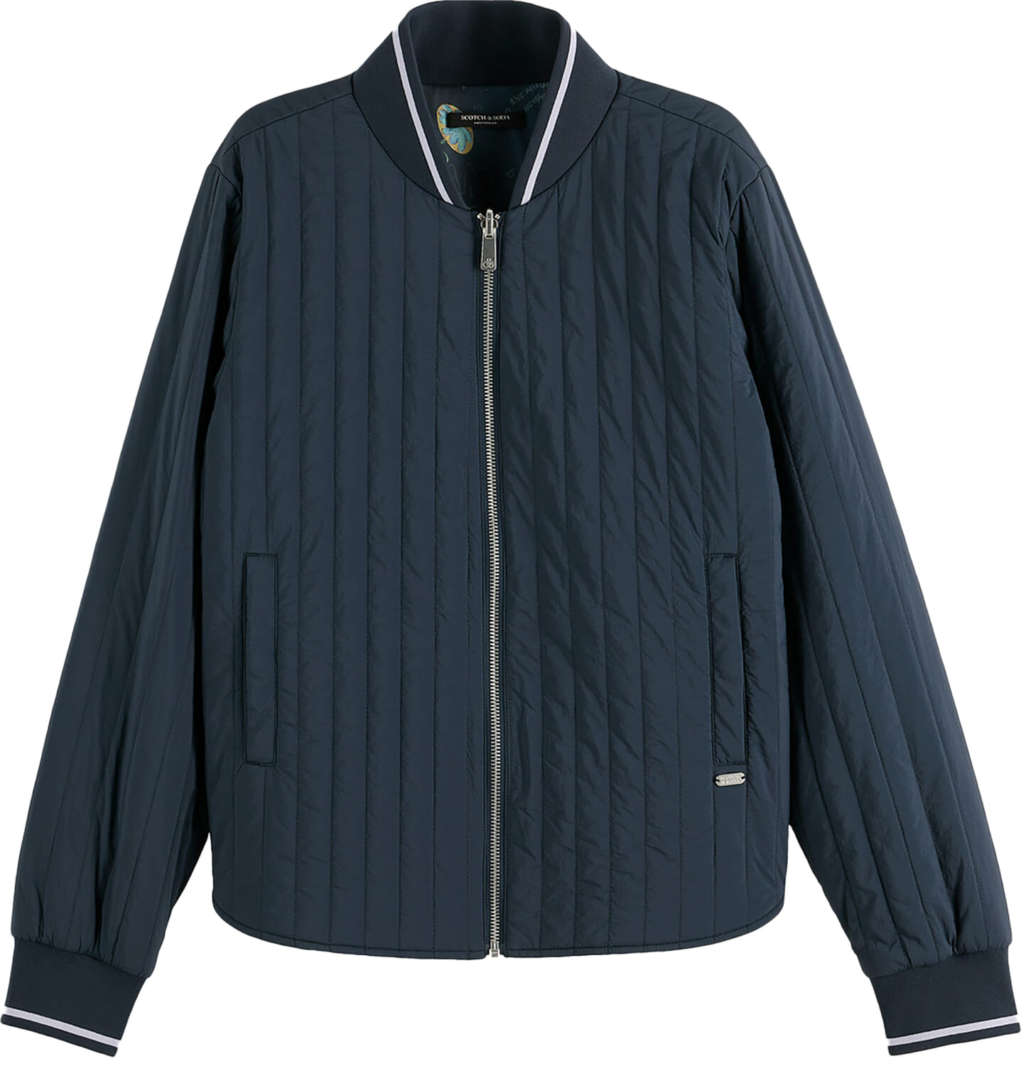 Scotch & Soda Bomberjas Reversible Quilted Blauw