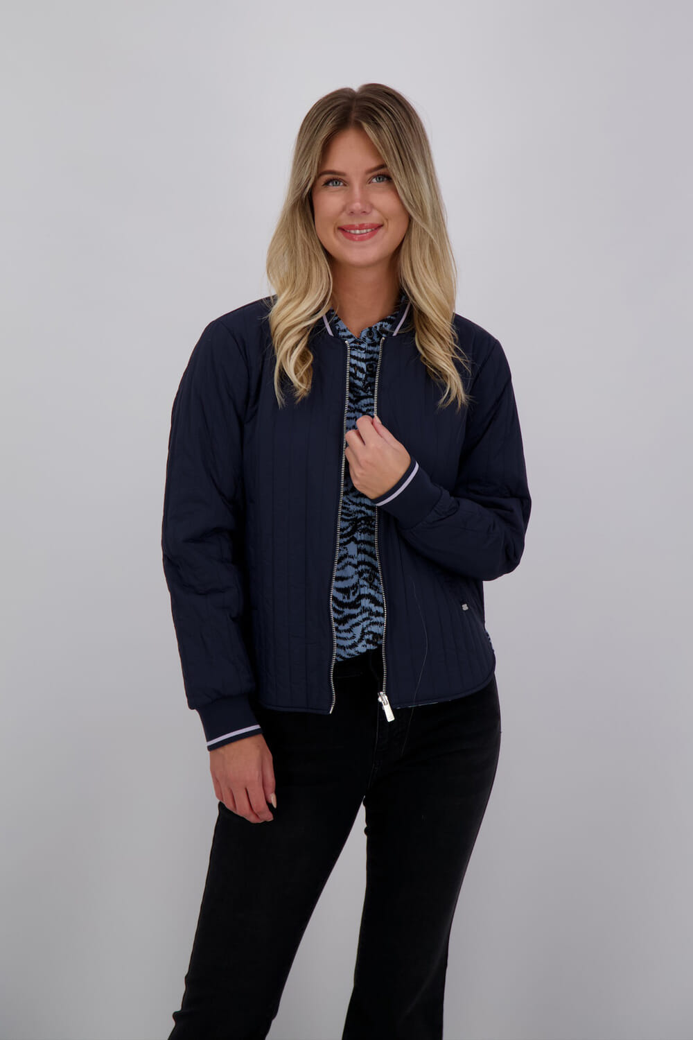 Scotch & Soda Bomberjas Reversible Quilted Blauw