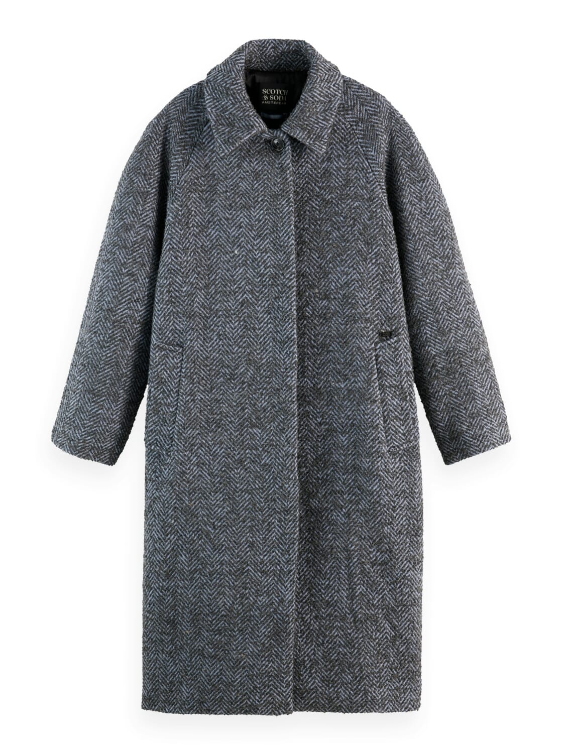 Scotch & Soda Wollen Jas Carcoat Grijs