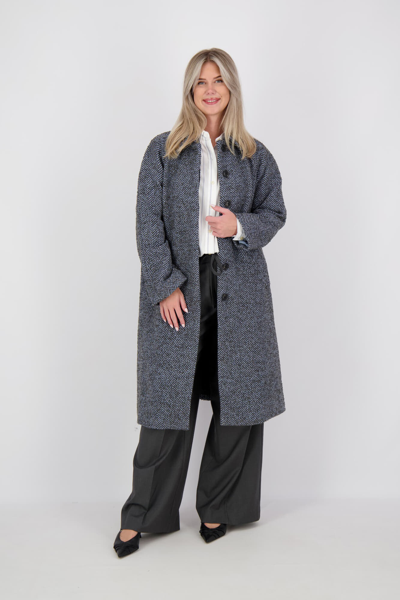 Scotch & Soda Wollen Jas Carcoat Grijs