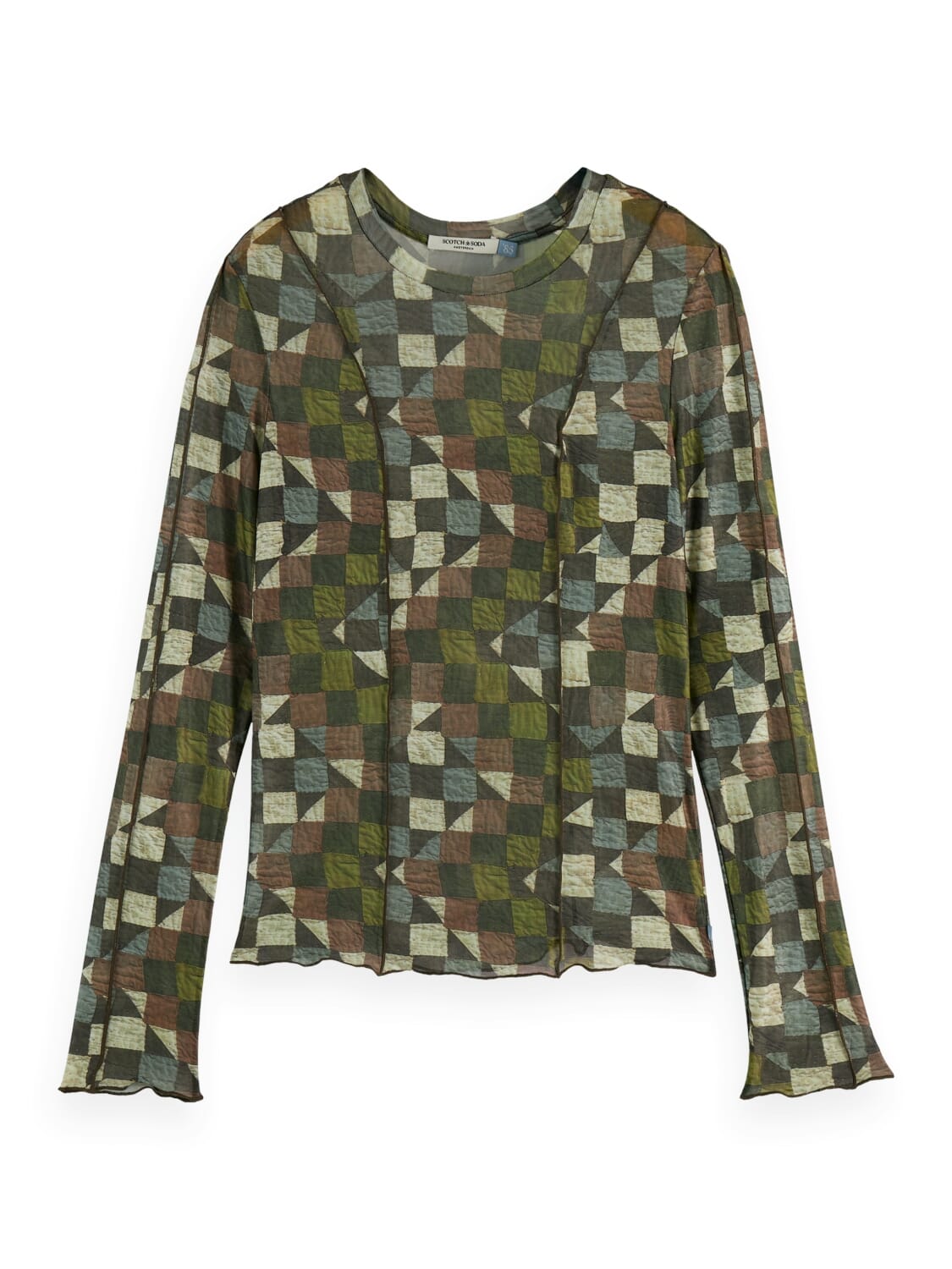 Scotch & Soda Longsleeve All over Print Beige