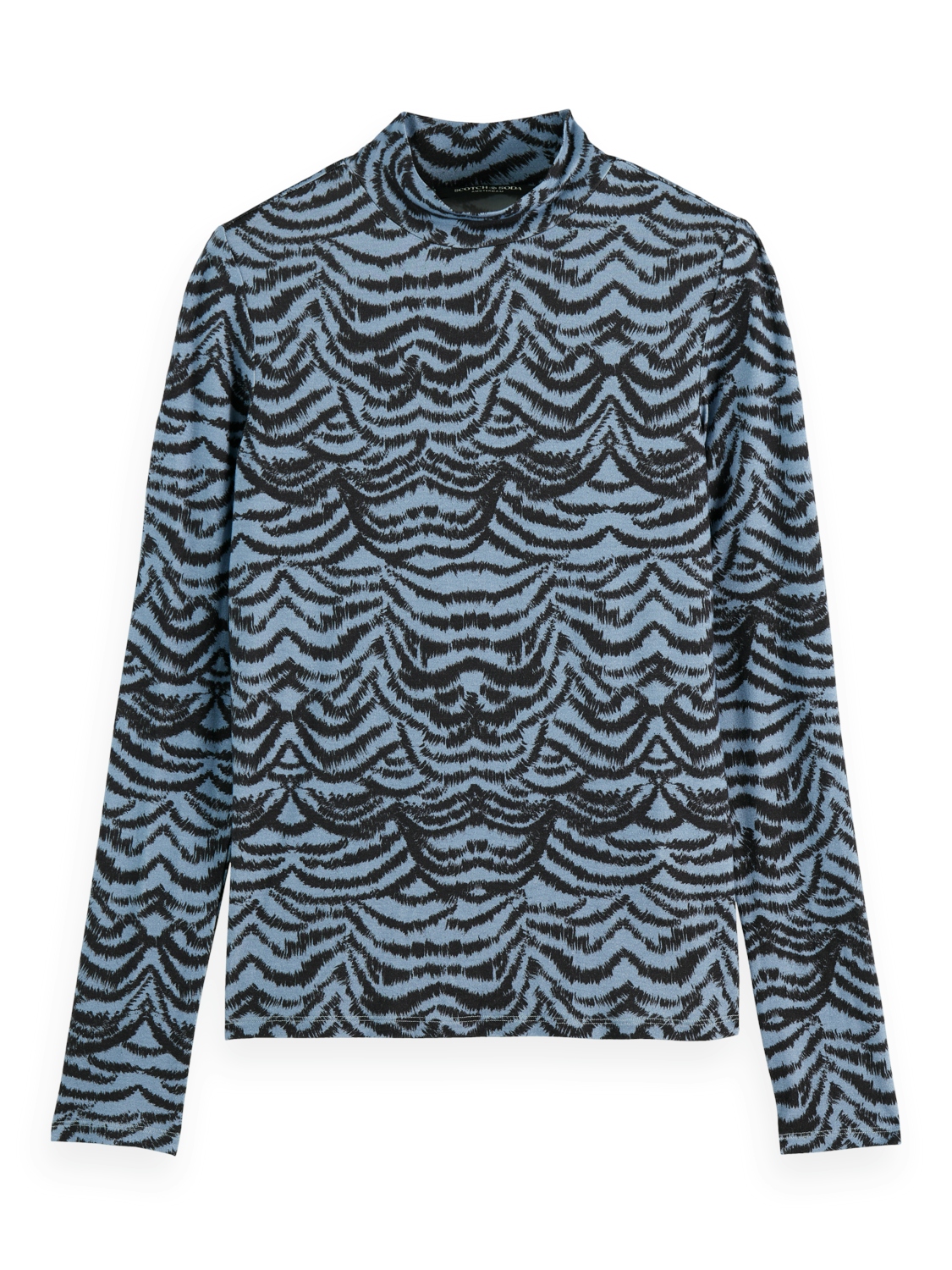 Scotch & Soda Longsleeve Ikat Feather Blauw