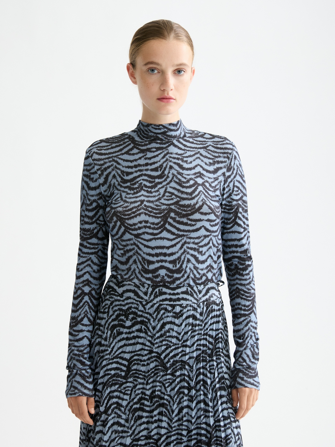 Scotch & Soda Longsleeve Ikat Feather Blauw